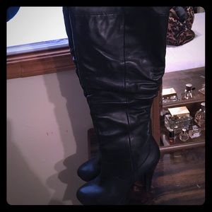 Leather like over the knee boots